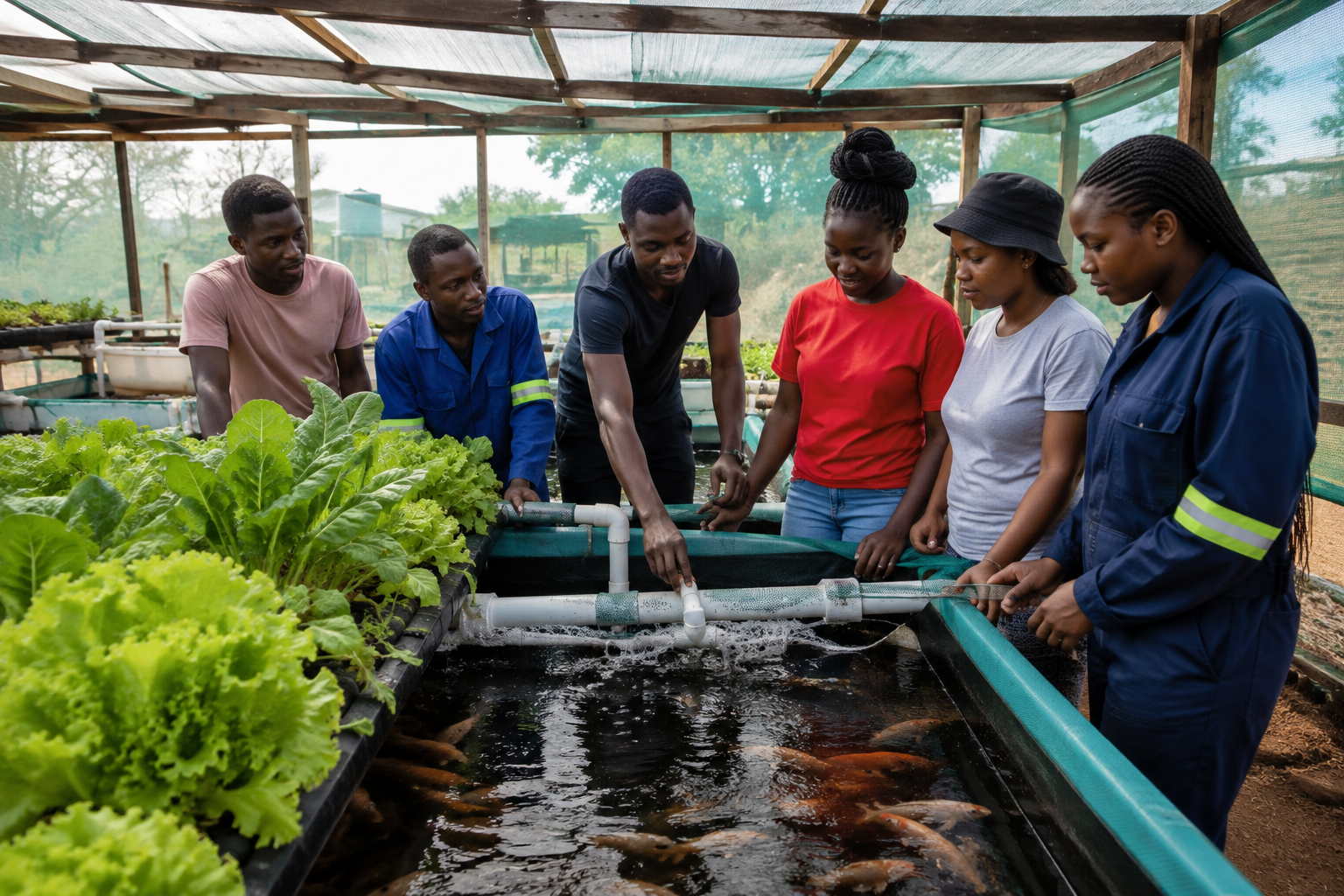 Sustainable aquaponics and food production initiative